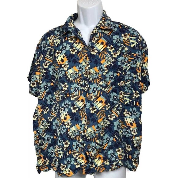 Vintage PARAMOUNT PICTURES Single Stitch Hawaiian Shirt Movie Biz Collectible - Picture 2 of 10